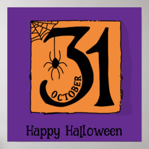 Halloween Niedlich Funny Whimsical 31 Oktober Rahm Poster
