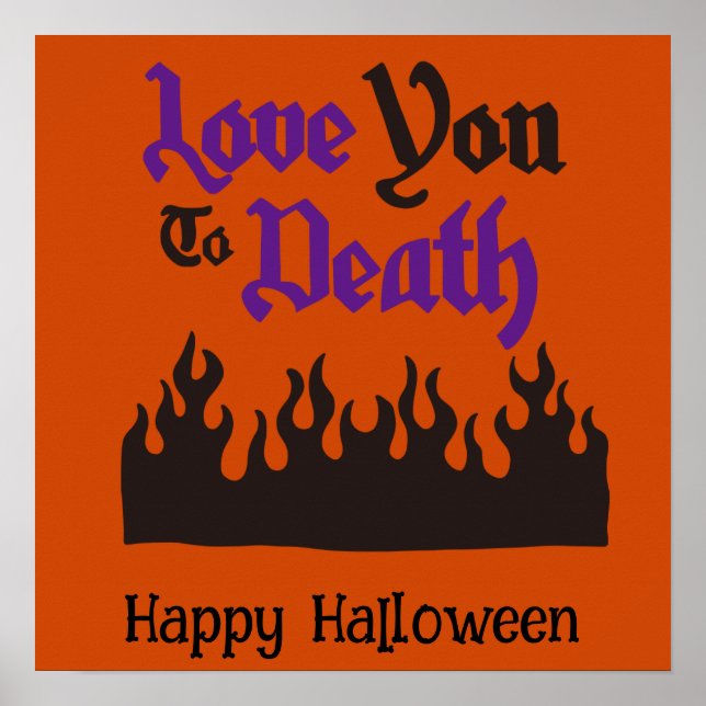Halloween Niedlich Funny Whimsical Black Flame Poster (Vorne)