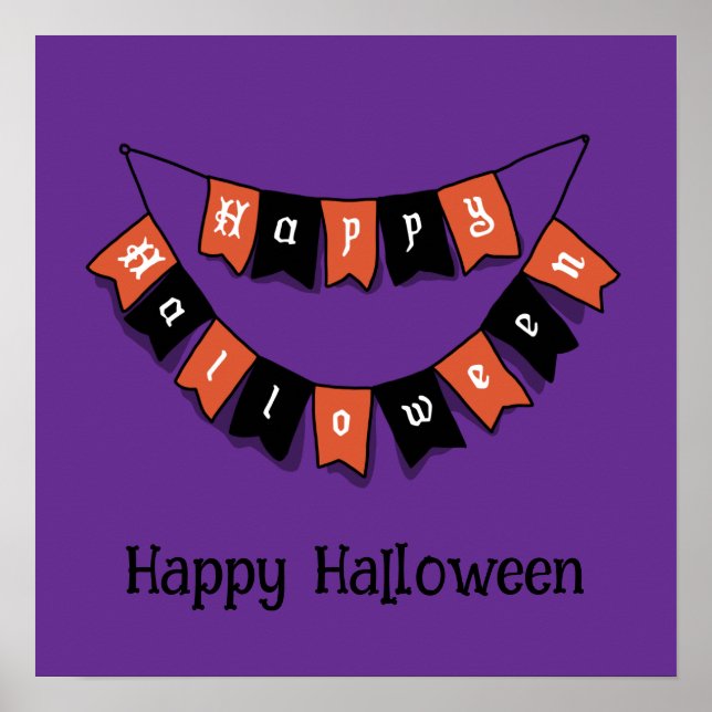Halloween Niedlich Funny Whimsical Garland Poster (Vorne)