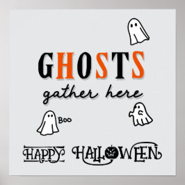 Halloween Niedlich Funny Whimsical Ghosts Poster