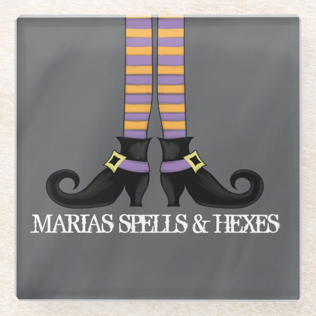 Halloween Niedlich Funny Whimsical Hexenschuhe Glasuntersetzer (Vorderseite)