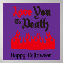 Halloween Niedlich Funny Whimsical Red Flame Poster