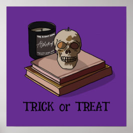 Halloween Niedlich Funny Whimsical Skull Poster
