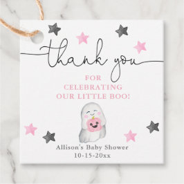 Halloween-niedlich-Geist-Rosa-Mädchendusche Geschenkanhänger