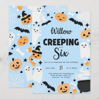 Halloween Niedlich Ghost 6. Geburtstagsparty Einladung