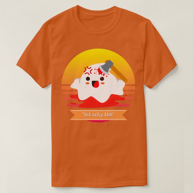 Halloween Niedlich Ghost Bit Salty TBH T-Shirt (Design vorne)