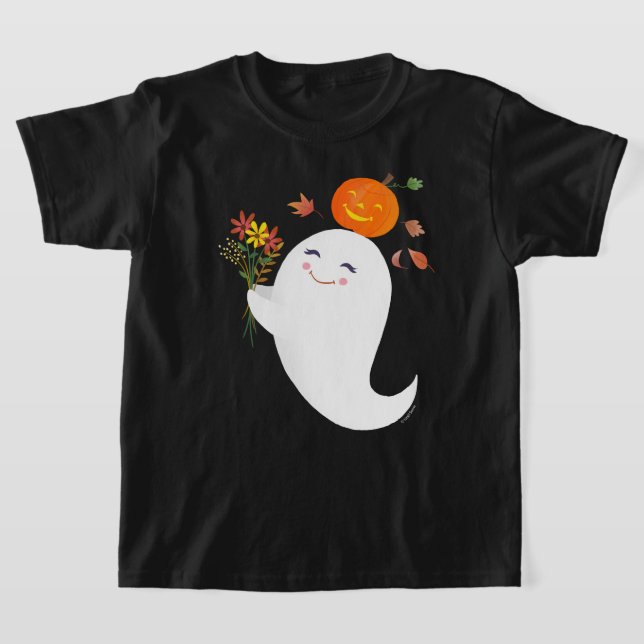 Halloween Niedlich Ghost Black Kid T-Shirt (Ablage )