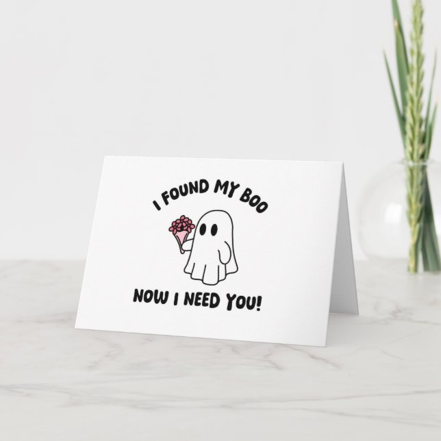 Halloween Niedlich Ghost Boo Funny Bridesmaid Vors Karte (Vorderseite)