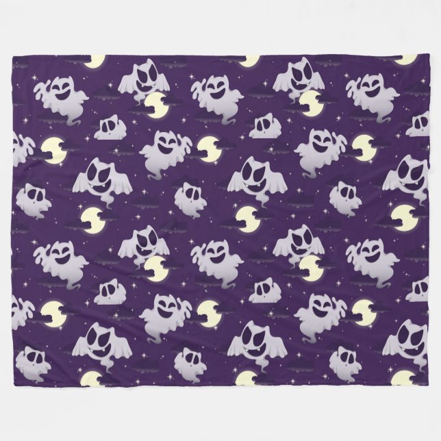 Halloween Niedlich Ghost Fleecedecke (Vorderseite (Horizontal))