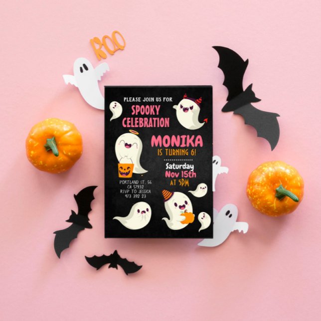 Halloween Niedlich Ghost Girl Geburtstag Einladung (Von Creator hochgeladen)