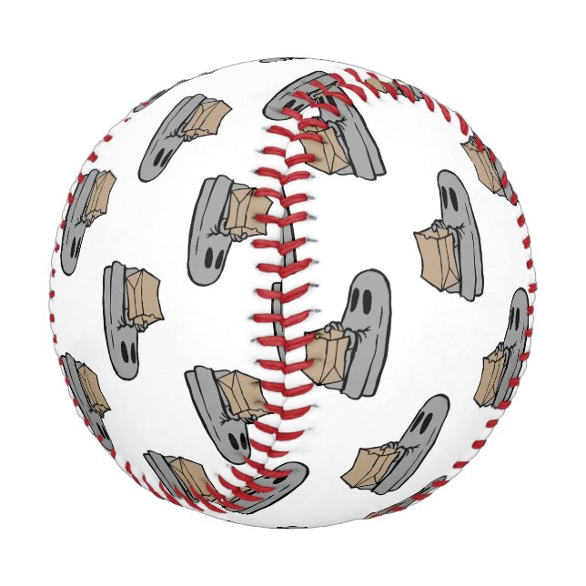 Halloween, Niedlich Ghost Grau, Trick oder Treat,  Baseball (Schrägansicht)