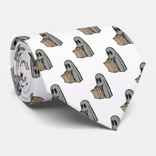 Halloween, Niedlich Ghost Grau, Trick oder Treat,  Krawatte