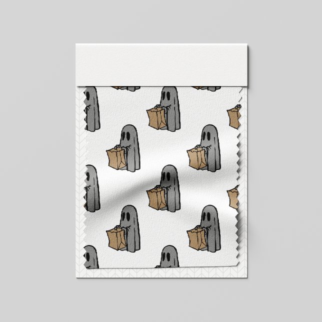 Halloween, Niedlich Ghost Grau, Trick oder Treat,  Stoff (Von Creator hochgeladen)