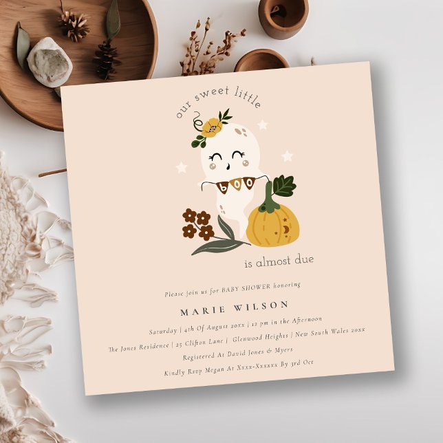 Halloween Niedlich Ghost Little Boo Babydusche Ein Dankeskarte (Von Creator hochgeladen)