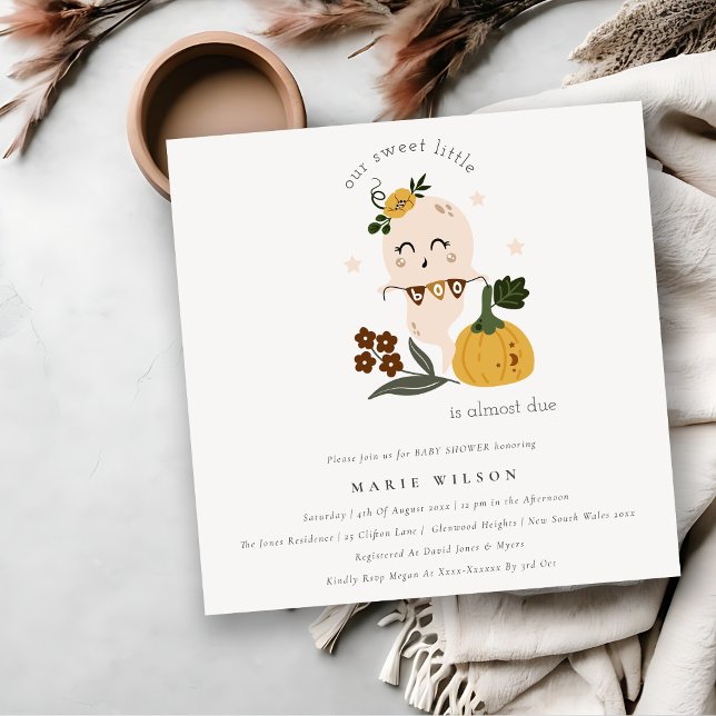 Halloween Niedlich Ghost Little Boo Babydusche Ein Dankeskarte (Von Creator hochgeladen)