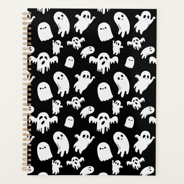 Halloween Niedlich Ghost Pattern Planer (Vorderseite)