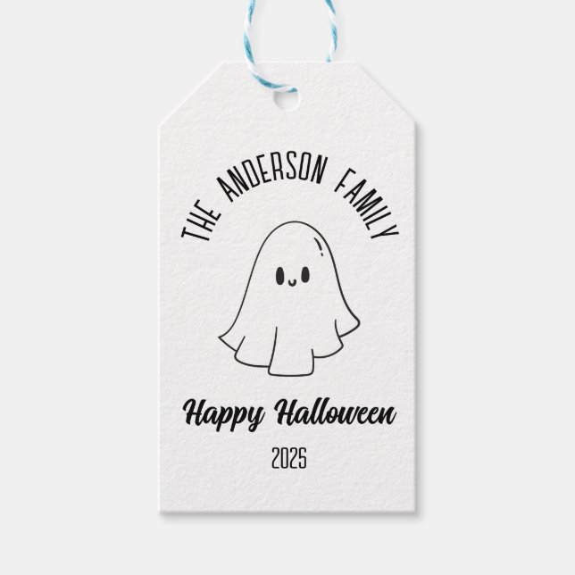 Halloween Niedlich Ghost Personalisierter Name Jah Geschenkanhänger (Vorderseite)