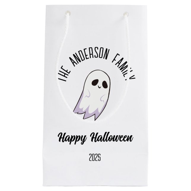 Halloween Niedlich Ghost Personalisierter Name Jah Kleine Geschenktüte (Vorderseite)