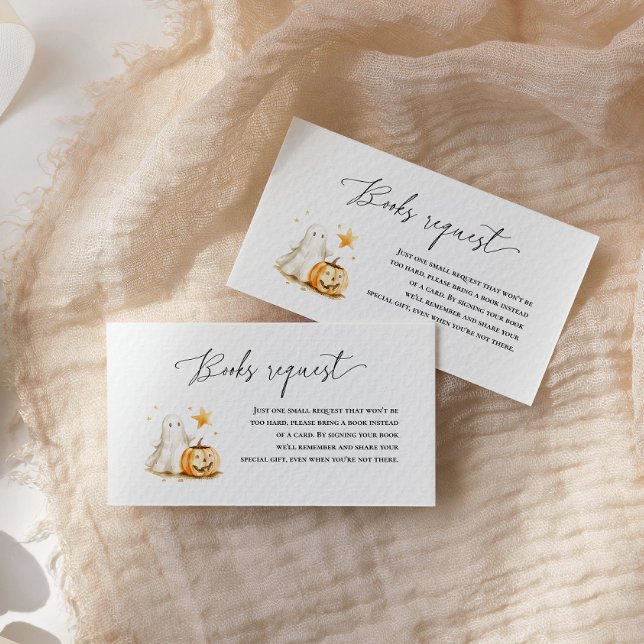 Halloween Niedlich Ghost Pumpkin Buchanfrage Begleitkarte (Von Creator hochgeladen)