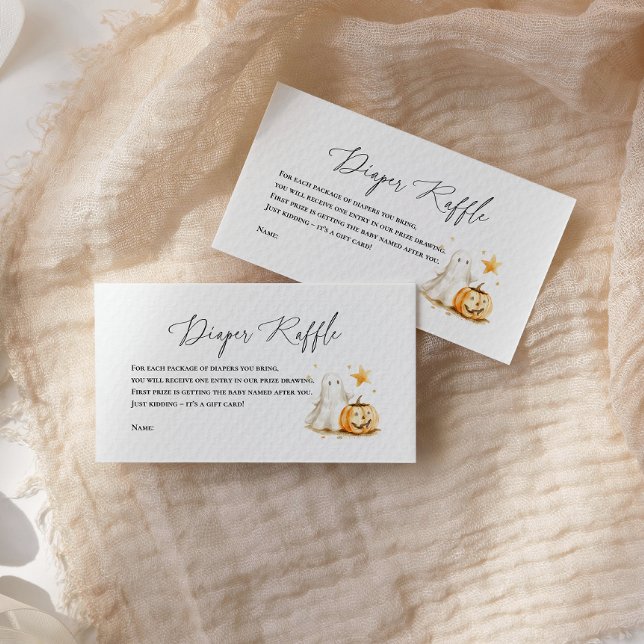 Halloween Niedlich Ghost Pumpkin DIAPER RAFFLE Begleitkarte (Von Creator hochgeladen)