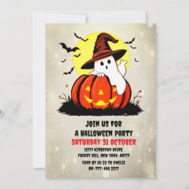 Halloween Niedlich Ghost Pumpkin-Party Einladung