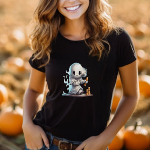 Halloween-Niedlich Ghost-Schachspieler T-Shirt
