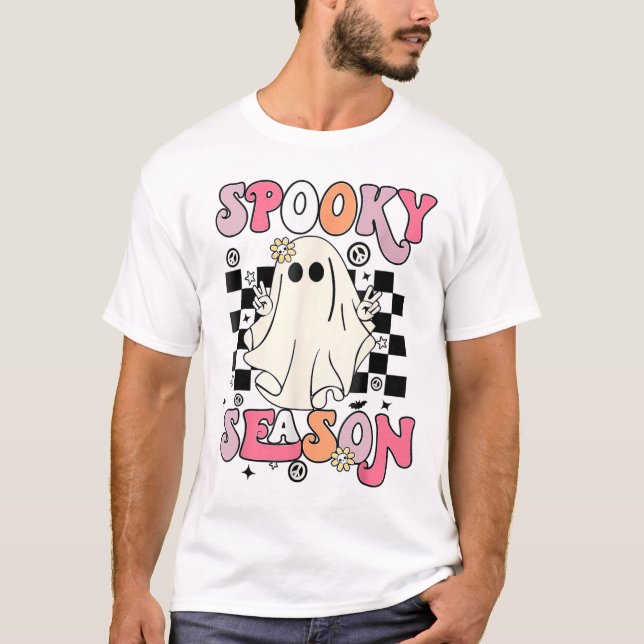Halloween Niedlich Ghost Spooky Saison T-Shirt (Vorderseite)