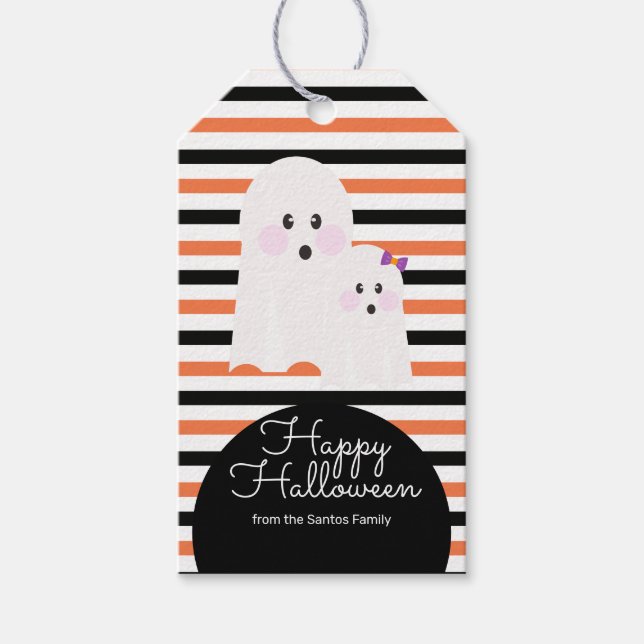 Halloween Niedlich Ghost Trick oder Treat Candy Geschenkanhänger (Vorderseite)