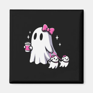 Halloween Niedlich Ghost Walking Hund Spooky Pink Magnet