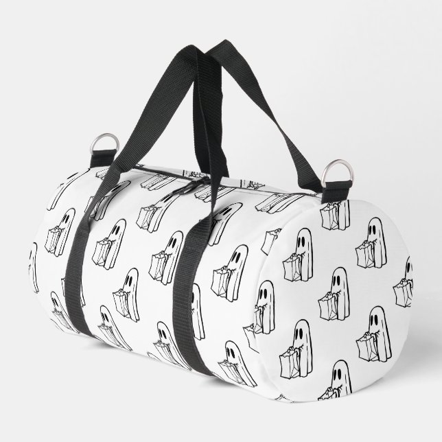 Halloween, Niedlich Ghost White, Trick oder Treat, Duffle Bag (Linke Seite)
