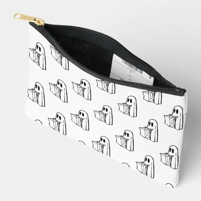 Halloween, Niedlich Ghost White, Trick oder Treat, Zubehörtasche (Offen)
