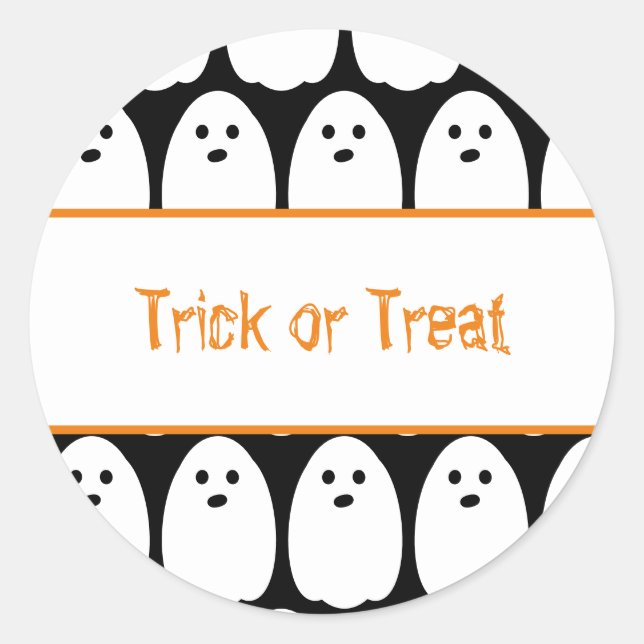 Halloween Niedlich Ghosts Trick oder Treat Runder Aufkleber (Vorderseite)