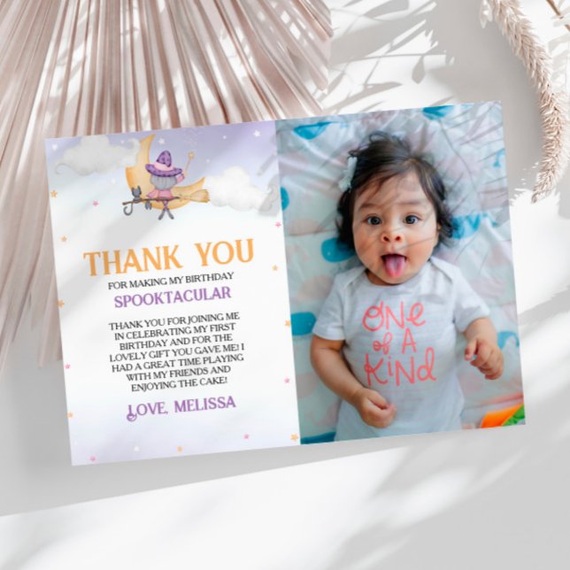 Halloween Niedlich Hexengeburt Party Dankeschön Ka Einladung (Von Creator hochgeladen)