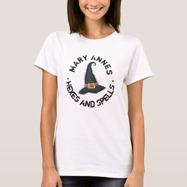 Halloween Niedlich Hexenhut Whimsical Funny T-Shirt (Vorderseite)