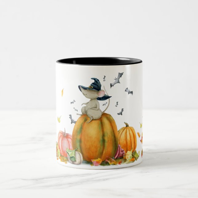 Halloween Niedlich Hexenmäuse Zweifarbige Tasse (Mittel)