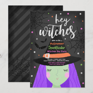 Halloween Niedlich Hey Hexen Halloween Tea Party Einladung