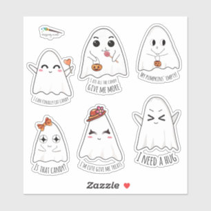 Halloween Niedlich Kawaii Ghost Custom Cut Vinyl Aufkleber