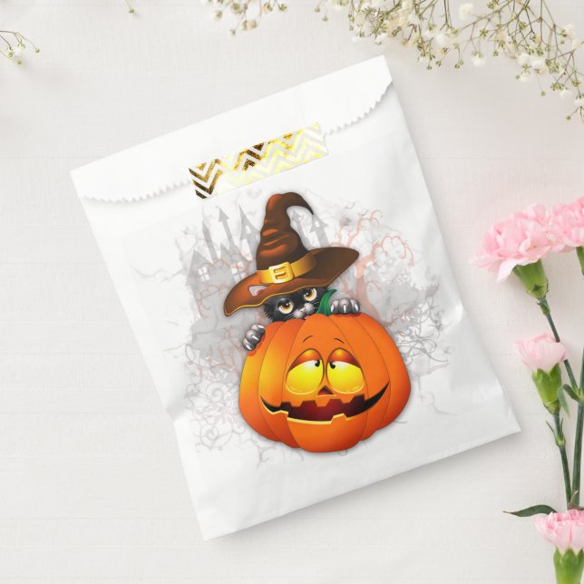 Halloween Niedlich Kitty Hexe und Kürbisfreund Geschenktütchen (Versiegelt)