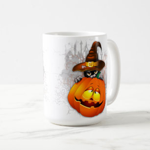 Halloween Niedlich Kitty Hexe und Kürbisfreund Kaffeetasse