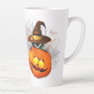 Halloween Niedlich Kitty Hexe und Kürbisfreund Milchtasse