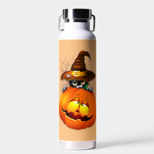 Halloween Niedlich Kitty Hexe und Kürbisfreund Trinkflasche