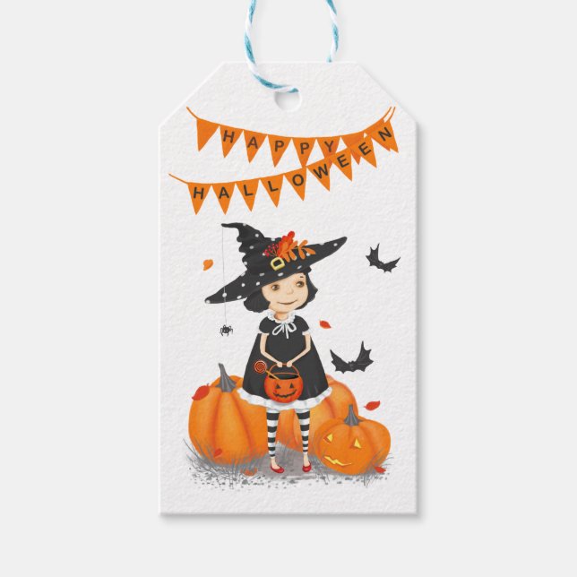 Halloween Niedlich Little Hexe Geschenkanhänger (Vorderseite)