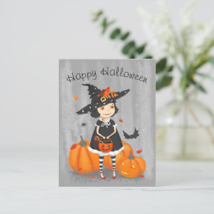 Halloween Niedlich Little Hexe Postkarte