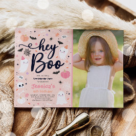 Halloween Niedlich Pink Ghost Geburtstag Spooktacu Einladung