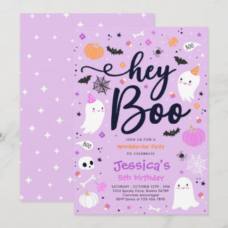 Halloween Niedlich Pink Ghost Geburtstag Spooktacu Einladung
