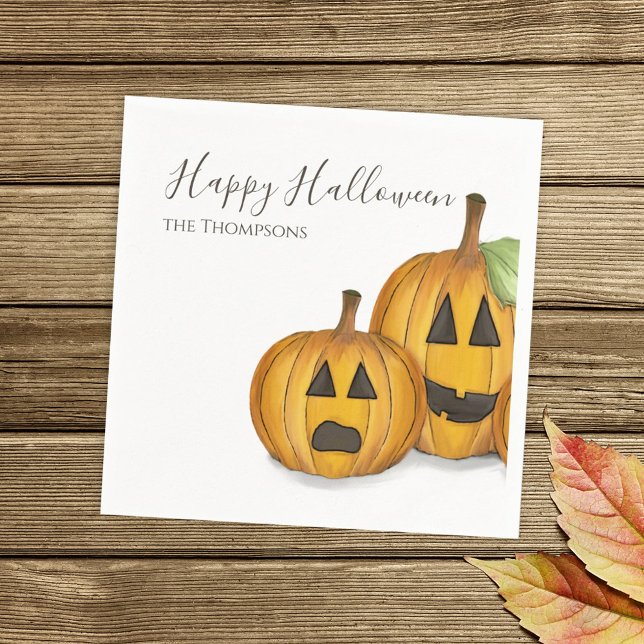 Halloween Niedlich Pumpkins Jack O'lanterns Simple Serviette (Von Creator hochgeladen)