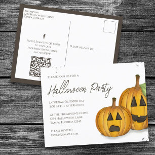 Halloween Niedlich Pumpkins Jack Simple Social Med Postkarte