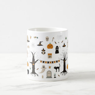 Halloween Niedlich Spooky Ghost Hexenkürbis Kaffeetasse