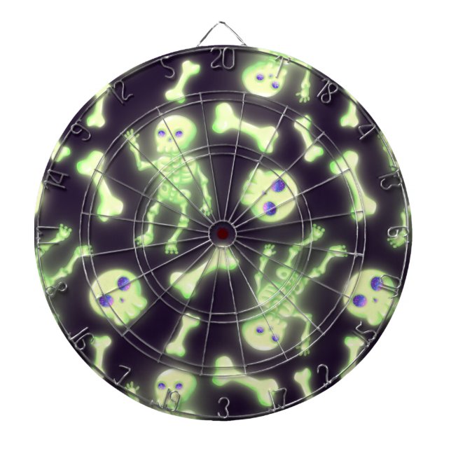 Halloween Niedlich Spooky Glowing Skelettknochen S Dartscheibe (vorne)