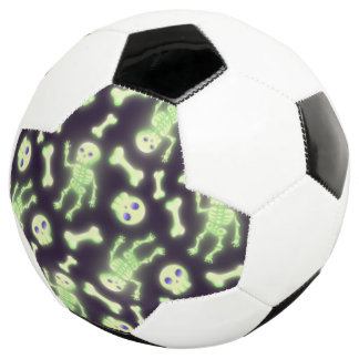 Halloween Niedlich Spooky glühende Skelettknochen Fußball